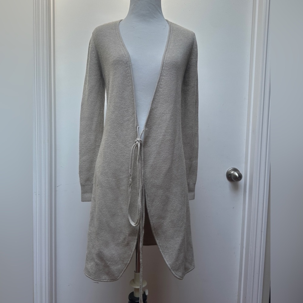 Abercrombie & Fitch Soft A&F Collection Cardigan Longline Tie Front Beige‎ XS